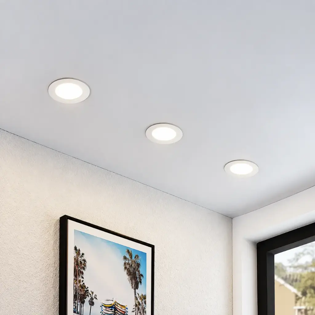 Plafón LED Redondo Aluminio Embutir 6W Luz Fría/Calida Candela 