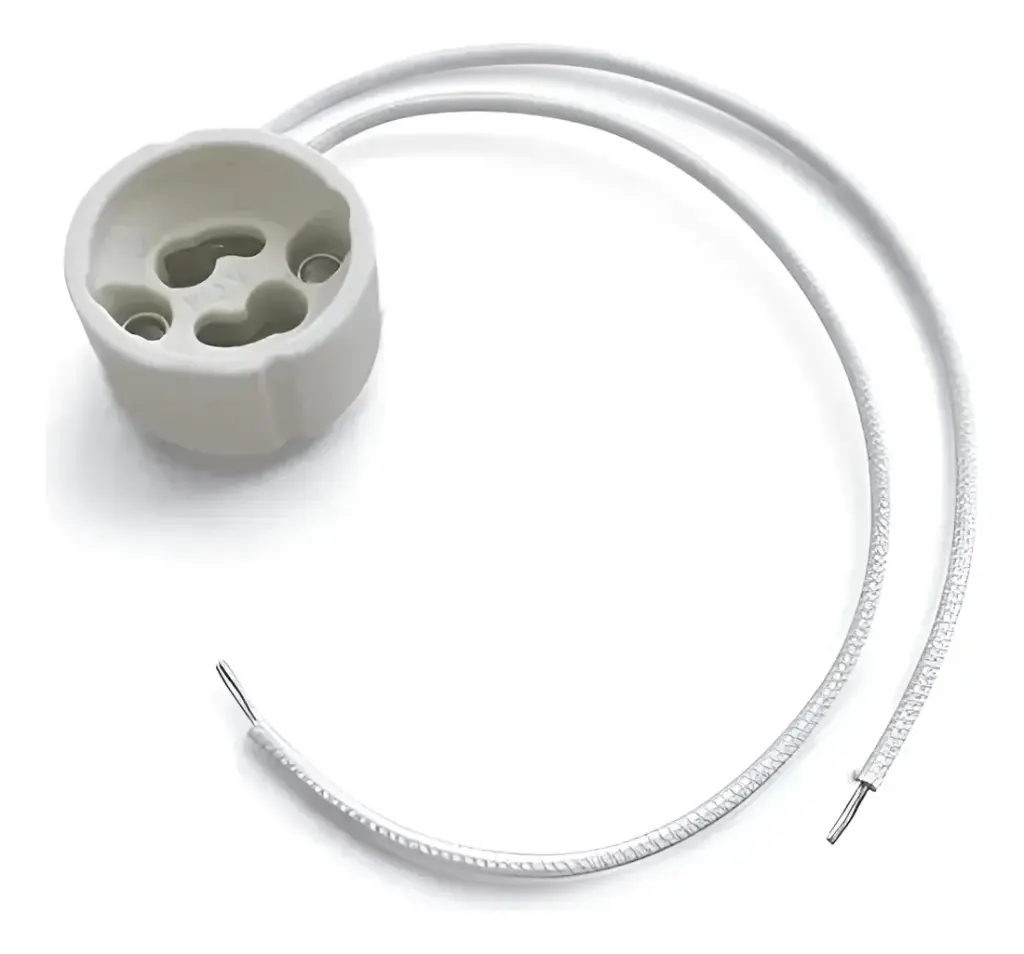 Porta GU10 CERAMICO CABLE 20cm SILICONA