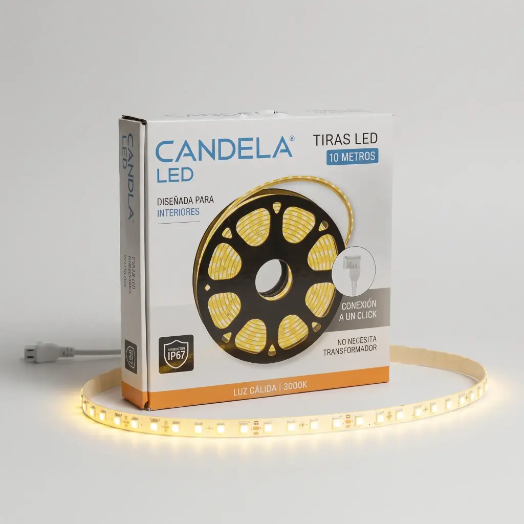 Tira Led Candela 220v 120 Led/m Apto Humedad