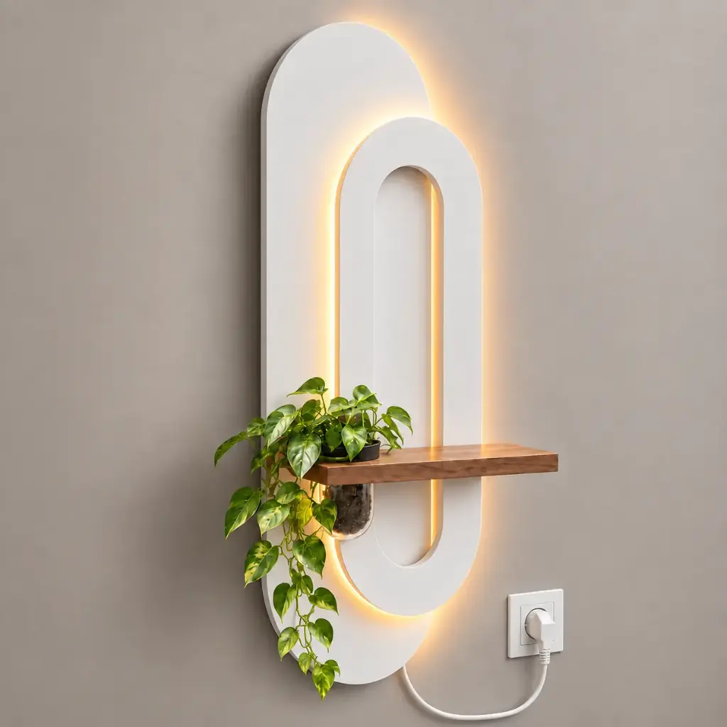 Aplique Deco Led Estante Florero 70x150cm como Puerta Corrediza 