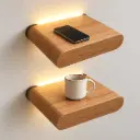 Pack x2 Estantes 30cm De Largo Mesa de Luz Flotante Ovlo En Madera