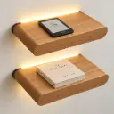 Pack x2 Estantes 40cm De Largo Mesa de Luz Flotante Ovlo En Madera
