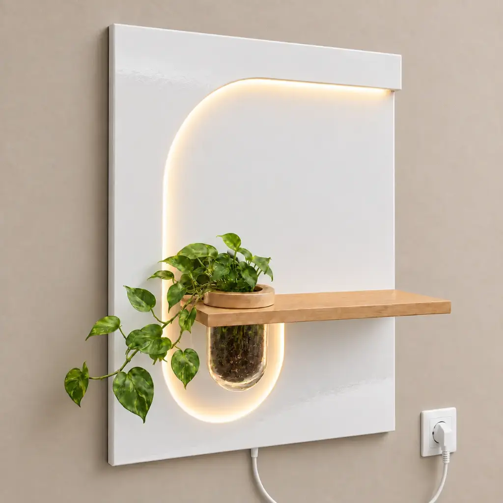 Aplique De Pared Estante Florero Decorativo 70x55cm