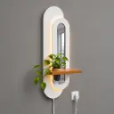 Aplique Deco Led Estante Florero Con Espejo 50x120cm