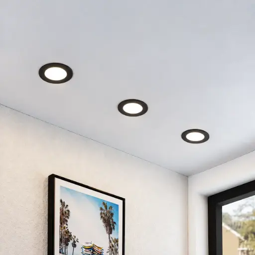 Plafón LED Redondo Aluminio Embutir 6W Luz Fría/Calida Candela 