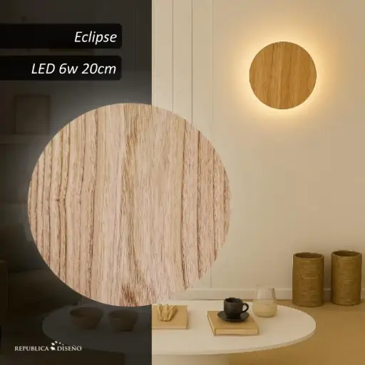 Aplique De Pared 20cm Efecto Eclipse Led 6w