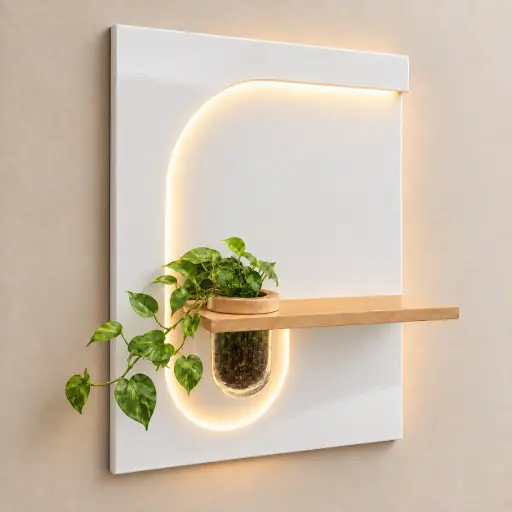 Aplique De Pared Estante Florero Decorativo 70x55cm