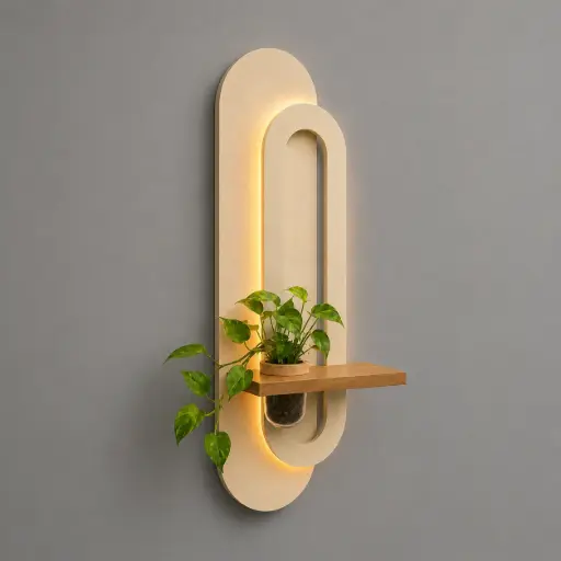 Aplique Deco Led Estante Florero 50x120cm